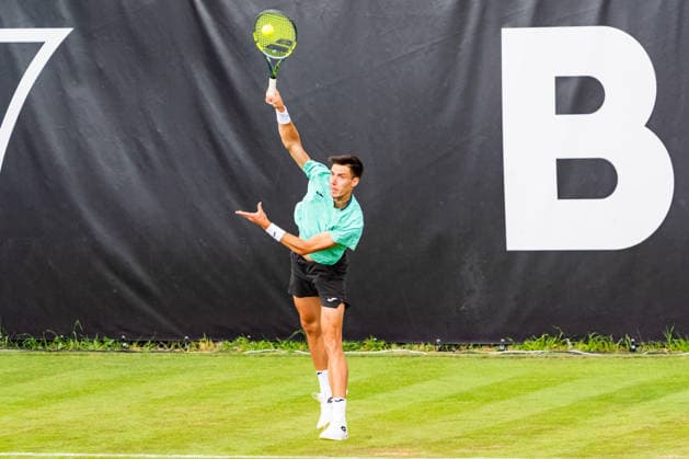 Stuttgart, GERMANY - June 08: Fabian Marozsan (HUN) during the Singles Match between Gauthier Onclin (BEL) vs. Fabian Marozsan (HUN) at BOSS OPEN 2026, Tennisanlage Weissenhof on June 08, 2026 in Stuttgart, Germany. Baden-Württemberg Germany Copyright: xTimoxSteinx