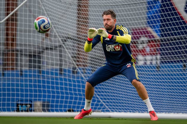 260608 Goalkeeper Kristoffer Nordfeldt of the Swedish national football team at a training session during day 3 of the FIFA World Cup 2026 on June 8, 2026 in Dallas Photo Petter Arvidson BILDBYRAN kod PA PA1223 fotboll football soccer fotball vm fotbolls vm fotball vm fotbolls vm 2026 fifa world cup 2026 träning practice training sverige sweden sverige a day 3 bbeng  Copyright: PETTERxARVIDSON BB260608PA061