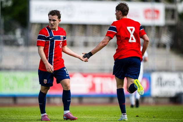 260608 Edvin Austbo of Norway during the under 21 international friendly football match between Norway and Finland on June 8, 2026 in Moss Photo Marius Simensen BILDBYRAN COP 238 bbeng finland football fotball fotboll international friendly norway privatlandskamp soccer träningslandskamp u21 under 21  Copyright: MARIUSxSIMENSEN BB260608BB162