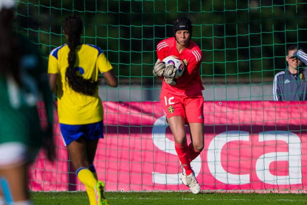 260608 Goalkeeper Saga Andersson of Sweden during the under 23 international friendly football match between Sweden and Mexico on June 8, 2026 in Kalmar Photo Suvad Mrkonjic BILDBYRAN COP 170 SM0470 fotboll football soccer fotball träningslandskamp international friendly sverige sweden mexico dam bbeng sverige sweden  Copyright: SUVADxMRKONJIC BB260608SM039
