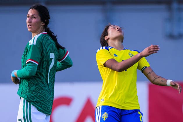 260608 Valerie Vargas Arceo of Mexico and Evelina Duljan of Sweden looks dejected during the under 23 international friendly football match between Sweden and Mexico on June 8, 2026 in Kalmar Photo Suvad Mrkonjic BILDBYRAN COP 170 SM0470 fotboll football soccer fotball träningslandskamp international friendly sverige sweden mexico dam bbeng depp sverige sweden  Copyright: SUVADxMRKONJIC BB260608SM051