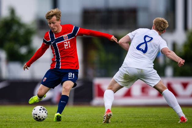 260608 Bo Asulv Hegland of Norway during the under 21 international friendly football match between Norway and Finland on June 8, 2026 in Moss Photo Marius Simensen BILDBYRAN COP 238 bbeng finland football fotball fotboll international friendly norway privatlandskamp soccer träningslandskamp u21 under 21  Copyright: MARIUSxSIMENSEN BB260608BB188