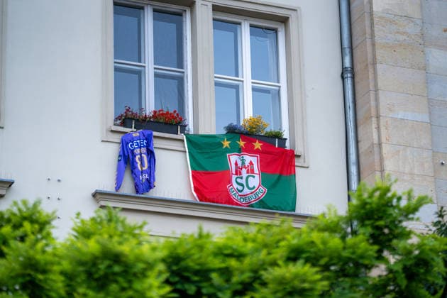 Germany HBL DAIKIN Handball Bundesliga 2025 2026, reception in the town hall and championship celebration of SC Magdeburg Alter Markt Magdeburg atmosphere, Alter Markt, city center Copyright: xTomxLauruschkatx