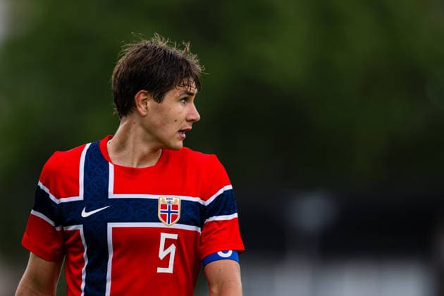 260608 Eivind Helland of Norway during the under 21 international friendly football match between Norway and Finland on June 8, 2026 in Moss Photo Marius Simensen BILDBYRAN COP 238 bbeng finland football fotball fotboll international friendly norway privatlandskamp soccer träningslandskamp u21 under 21  Copyright: MARIUSxSIMENSEN BB260608BB190