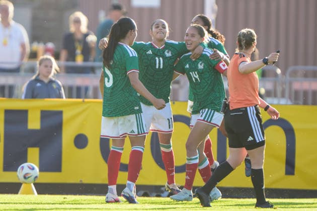 260608 Marcia Paola Garcia Ramirez of Mexico celebrates after 0 1 during the under 23 international friendly football match between Sweden and Mexico on June 8, 2026 in Kalmar Photo Suvad Mrkonjic BILDBYRAN COP 170 SM0470 fotboll football soccer fotball träningslandskamp international friendly sverige sweden mexico dam bbeng jubel sverige sweden celebrates  Copyright: SUVADxMRKONJIC BB260608SM064