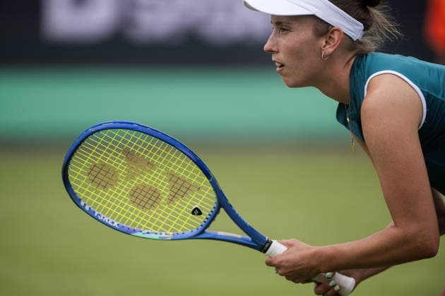 S-HERTOGENBOSCH, NETHERLANDS - JUNE 08: Ekaterina Alexandrova serves to Panna Udvardy of Hungary during their WTA, Tennis Damen Singles First Round match at the LibÃ ma Open on June 8, 2026 at Autotron s-Hertogenbosch in s-Hertogenbosch, Netherlands. Credit: Andy Astfalck NurPhoto Netherlands Copyright: xAndyxAstfalckx
