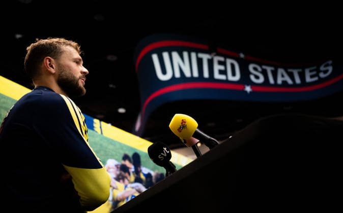 260608 Jesper Karlström of the Swedish men s national football team in the mixed zone after a training session during day 4 of the FIFA World Cup 2026 on June 8, 2026 in Dallas Photo Petter Arvidson BILDBYRAN kod PA PA1224 fotboll football soccer fotball vm fotbolls vm fotball vm fotbolls vm 2026 fifa world cup 2026 mixed zone sverige sweden sverige a day 3 bbeng  Copyright: PETTERxARVIDSON BB260608PA105