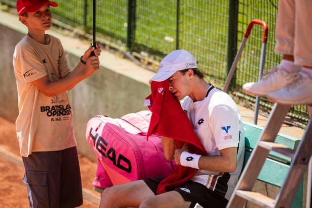 BRATISLAVA OPEN TENNIS ATP, Tennis Herren CHALLENGER Lukas Neumayer (Austria) during qualification final ATP Tennis Challenger tour 100 Bratislava Open match against Taro Daniel (Japan). Tennis courts Slovan Bratislava, Bratislava, Slovakia, June 08, 2026. Photo by Branislav Racko Copyright: xx 080A7924