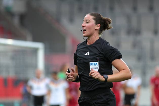 Soccer, U23 Women Germany Denmark, 08 06 26 Referee Franziska Wildfeuer Soccer, Test match U23 Women Germany Denmark on 08 06 26 at Leuna Chemie Stadium Halle Saale Copyright: xBEAUTIFULxSPORTS JanxKaeferx