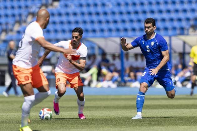 NEW YORK - (lr) Tijjani Reijnders of the Netherlands, Rustam Ashurmatov of Uzbekistan during the friendly match between the Netherlands and Uzbekistan at Icahn Stadium on June 8, 2026, in New York, United States. The Dutch national team, Nationalteam is preparing for the World Cup. KOEN VAN WEEL ANP International Friendly, Länderspiel, Nationalmannschaft 2026 xVIxANPxSportx xxANPxIVx 560512343 originalFilename: 560512343.jpg