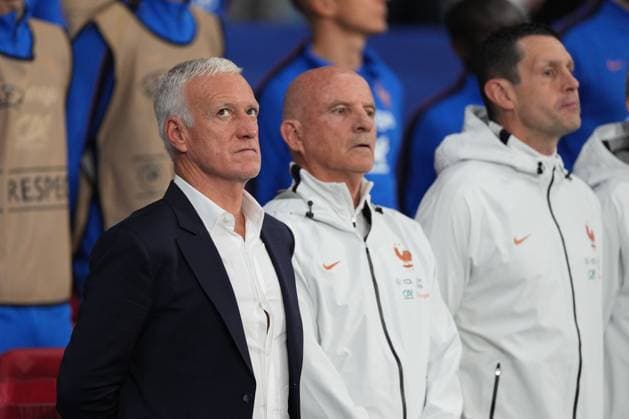 France coach Didier Deschamps, France assistant coach Guy Stephan and France goalkeeping coach Franck Raviot France v Northern Ireland, International Friendly, Länderspiel, Nationalmannschaft Football, Decathlon Arena Stade Pierre-Mauroy, Lille, France - 08 Jun 2026Lille Decathlon Arena Stade Pierre-Mau France EDITORIAL USE ONLY No use with unauthorised audio, video, data, fixture lists, club league logos or live services. Online in-match use limited to 120 images, no video emulation. No use in betting, games or single club league player publications.  Copyright: xDavexWinter Shutterstockx 16912920ac