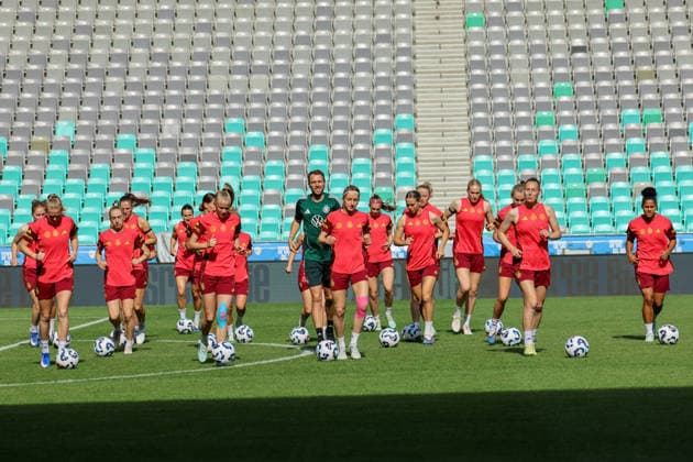 Ljubljana, Slovenia 08 06 2026 Final training of the DFB womens team before the World Cup qualifier against Slovenia In the picture The players of the German national womens soccer team at the final training session in Slovenia Copyright: HMBxMedia MadeleinexFantini