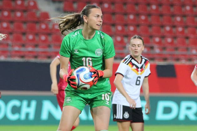 08 06 2026 Soccer Women 2025 2026 U23 international match Germany Denmark Leuna Chemie Stadium Halle Marie Gade Denmark, 16, green on the ball Halle Saxony Anhalt Germany