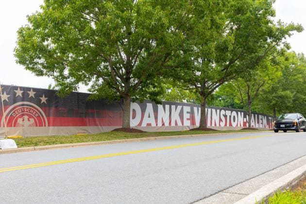 Team Arrival Germany, Base Camp, FIFA World Cup, WM, Weltmeisterschaft, Fussball 2026, Winston-Salem Base camp of team Germany ahead of the FIFA World Cup 2026 at Wake Forest University and The Graylyn Estate in Winston-Salem, North Carolina, United States, June 8, 2026. WINSTON-SALEM Graylyn Estate Hotel North Carolina USA Copyright: xPaulxMoreax 1R8A4730