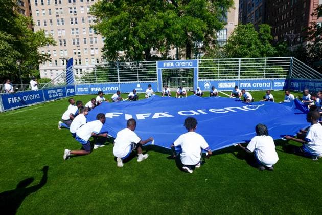 New York, NY June 8 Governor Hochul and Mayor Mamdani make a World Cup FIFA announcement of a free watch party in Central Park for the FIFA World Cup 2026 Final on Sunday, July 19 With FIFA President Gianni Infantino, George Weah on June 8, 20267 Credit AdMedia FIFA 2026 Press Conference  - ZUMAa123 20260608_zaa_a123_268 Copyright: xCamaraxPorterx