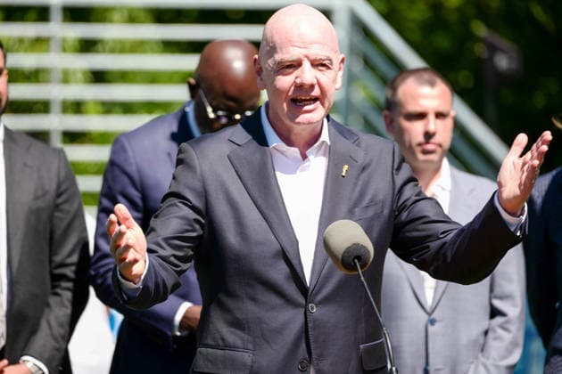 New York, NY June 8 Governor Hochul and Mayor Mamdani make a World Cup FIFA announcement of a free watch party in Central Park for the FIFA World Cup 2026 Final on Sunday, July 19 With FIFA President Gianni Infantino, George Weah on June 8, 20267 Credit AdMedia FIFA 2026 Press Conference  - ZUMAa123 20260608_zaa_a123_294 Copyright: xCamaraxPorterx