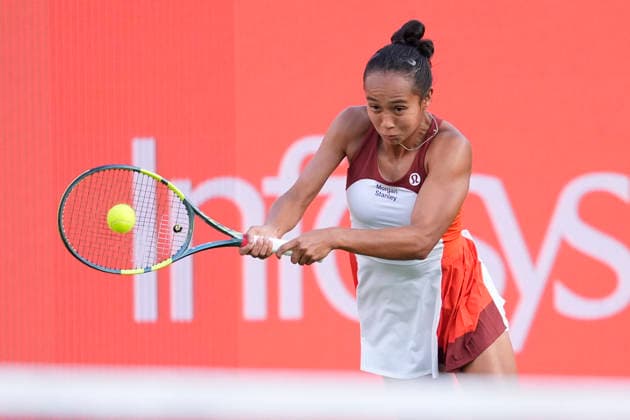 HSBC Championships - Day One Leylah Fernandez of Canada in action during her Round of 32 match at The HSBC Championships 2026 Women s tennis tournament at The Queen s Club in London, England, on June 8, 2026. London United Kingdom  Copyright: xOwenxHammondx originalFilename:hammond-thehsbcc260608_np9ot.jpg
