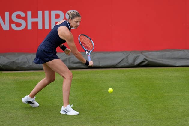 HSBC Championships - Day One Karolina Pliskova of the Czech Republic in action during her Round of 32 match at The HSBC Championships 2026 Women s tennis tournament at The Queen s Club in London, England, on June 8, 2026. London United Kingdom  Copyright: xOwenxHammondx originalFilename:hammond-thehsbcc260608_npBJc.jpg