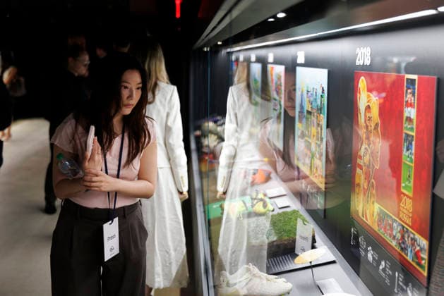 People attend the opening of the Legacies of Champions exhibition at Rockefeller Center in New York City, 08 June 2026.The exhibition revisits every edition of the World Cup since Uruguay 1930 through original artifacts, such as historic equipment and balls, photographs, sticker albums, and memorabilia from the tournament s most iconic teams and players. La FIFA y Hyundai llevan la historia de los Mundiales al Rockefeller Center de Nueva York !ACHTUNG: NUR REDAKTIONELLE NUTZUNG!  Copyright: xAlfonsoxLozanox AME9845 20260608-55020538820_1