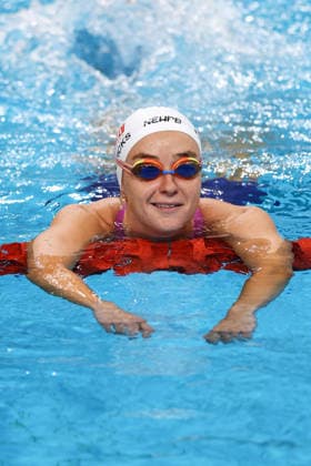 June 9, 2026, Sydney, Nsw, Australia: HANNAH FREDERICKS prepares to compete in the Women s 100m Backstroke heats during the 2026 Australian Swimming Commonwealth Games, Pan Pacific Championships and Para Pan Pacific Championships Trials. Swimming 2026: Australian Swimming Trials  - ZUMAt173 20260609_zsp_t173_017 Copyright: xStephanexThomasx