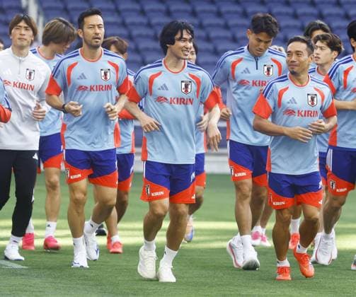 Football: Japan team trains for World Cup Japan men s national football team members train at the team s World Cup base camp site in Nashville, Tennessee, on June 8, 2026.  A14AA0005618109P