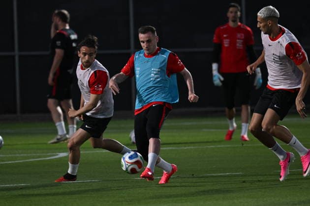 Turkish National Football Team training session in Arizona MESA, ARIZONA, US - JUNE 08: Turkish National Football Team players, under the guidance of head coach Vincenzo Montella, participate in open training sessions for fans and media members ahead of the 2026 FIFA World Cup, WM, Weltmeisterschaft, Fussball at the Arizona Athletic Grounds in Mesa, Arizona, on June 08, 2026. Tayfun Coskun Anadolu Arizona United States. Editorial use only. Please get in touch for any other usage.  Copyright: x2026xAnadoluxTayfunxCoskunx