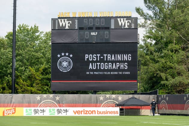 Team Arrival Germany, Base Camp, practice, FIFA World Cup, WM, Weltmeisterschaft, Fussball 2026, Winston-Salem Spry Stadium during day 1 DFB practice for the FIFA World Cup 2026 at Wake Forest University™s Spry Stadium in Winston-Salem, North Carolina, United States, June 8, 2026. WINSTON-SALEM Spry Stadium North Carolina USA Copyright: xPaulxMoreax 064A2572