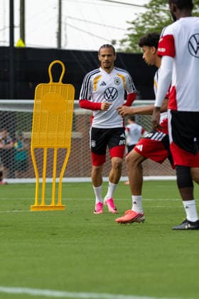 Team Arrival Germany, Base Camp, practice, FIFA World Cup, WM, Weltmeisterschaft, Fussball 2026, Winston-Salem LEROY SANE of DFB practicing for the FIFA World Cup 2026 at Wake Forest University™s Spry Stadium in Winston-Salem, North Carolina, United States, June 8, 2026. WINSTON-SALEM Spry Stadium North Carolina USA Copyright: xPaulxMoreax 064A3181