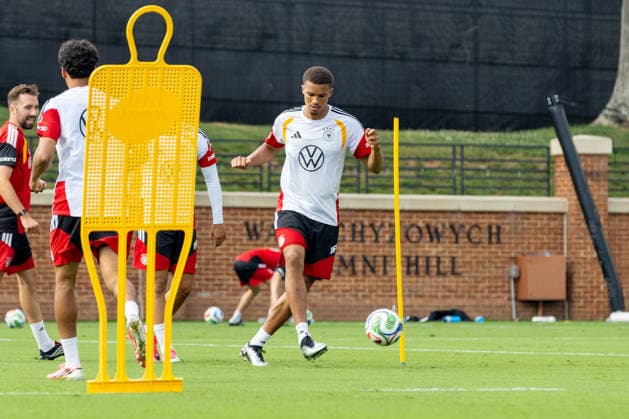 Team Arrival Germany, Base Camp, practice, FIFA World Cup, WM, Weltmeisterschaft, Fussball 2026, Winston-Salem MALIK THIAW of DFB practicing for the FIFA World Cup 2026 at Wake Forest University™s Spry Stadium in Winston-Salem, North Carolina, United States, June 8, 2026. WINSTON-SALEM Spry Stadium North Carolina USA Copyright: xPaulxMoreax 064A3209