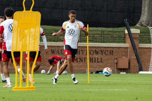Team Arrival Germany, Base Camp, practice, FIFA World Cup, WM, Weltmeisterschaft, Fussball 2026, Winston-Salem MALIK THIAW of DFB practicing for the FIFA World Cup 2026 at Wake Forest University™s Spry Stadium in Winston-Salem, North Carolina, United States, June 8, 2026. WINSTON-SALEM Spry Stadium North Carolina USA Copyright: xPaulxMoreax 064A3211