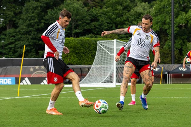 PASCAL GROß DAVID RAUM of DFB practicing for the FIFA World Cup 2026 at Wake Forest University™s Spry Stadium in Winston-Salem, North Carolina, United States, June 8, 2026. WINSTON-SALEM Spry Stadium North Carolina USA Copyright: xPaulxMoreax 064A3446