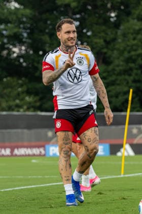 David Raum of DFB practicing for the FIFA World Cup 2026 at Wake Forest University™s Spry Stadium in Winston-Salem, North Carolina, United States, June 8, 2026. WINSTON-SALEM Spry Stadium North Carolina USA Copyright: xPaulxMoreax 064A4322