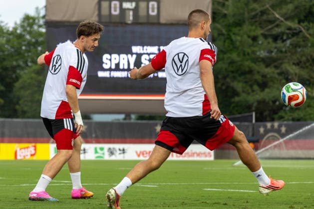 Angelo Stiller Waldemar Anton of DFB practicing for the FIFA World Cup 2026 at Wake Forest University™s Spry Stadium in Winston-Salem, North Carolina, United States, June 8, 2026. WINSTON-SALEM Spry Stadium North Carolina USA Copyright: xPaulxMoreax 064A4461