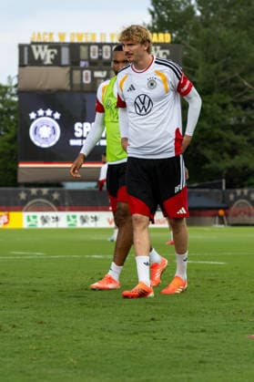 Nick Woltemade of DFB practicing for the FIFA World Cup 2026 at Wake Forest University™s Spry Stadium in Winston-Salem, North Carolina, United States, June 8, 2026. WINSTON-SALEM Spry Stadium North Carolina USA Copyright: xPaulxMoreax 064A4610