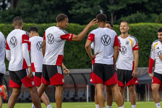 Malick Thiaw, Felix Nmecha of DFB practicing for the FIFA World Cup 2026 at Wake Forest University™s Spry Stadium in Winston-Salem, North Carolina, United States, June 8, 2026. WINSTON-SALEM Spry Stadium North Carolina USA Copyright: xPaulxMoreax 064A4811