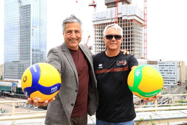DEU, DVV, 1.VBL, BR Volleys, Neuer Trainer, 09.06.2026, Max-Schmeling-Halle, Berlin, DEU, DVV, 1.VBL, BR Volleys, Neuer Trainer, im Bild Trainer Andrea Anastasi (BR Volleys ), Praesident Niromand (BR Volleys) *** DEU, DVV, 1 VBL, BR Volleys, New coach, 09 06 2026, Max Schmeling Halle, Berlin, DEU, DVV, 1 VBL, BR Volleys, New coach, in the picture coach Andrea Anastasi BR Volleys , president Niromand BR Volleys nordphotoxGmbHx xEngler nph00076