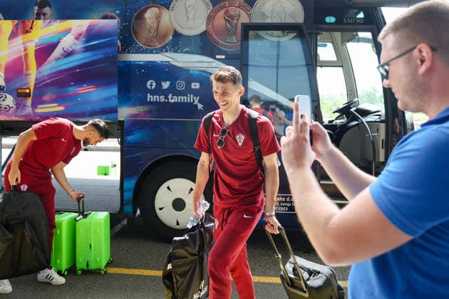 The Croatian national football team leaves for America for the World Cup Dominik Livakovic, Josip Sutalo, Ante Budimir seen during the departure of the Croatian national football team to America for the World Cup, in Zagreb, Croatia, on June 09 2026.  MatijaxHabljak PIXSELL