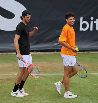 09 06 2026, Boss Open 2026, ATP Tour 250 Stuttgart, TTC Weissenhof, Tennis, Sport, in the picture Taylor Fritz USA and Ben Shelton USA