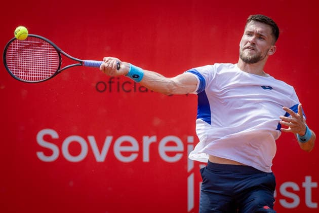 BRATISLAVA OPEN TENNIS ATP, Tennis Herren CHALLENGER Martin Krumich (Czechia) during first round ATP Tennis Challenger tour 100 Bratislava Open match against Maxim Mrva (Czechia). Tennis courts Slovan Bratislava, Bratislava, Slovakia, June 08, 2026. Photo by Branislav Racko Copyright: xx 080A9552