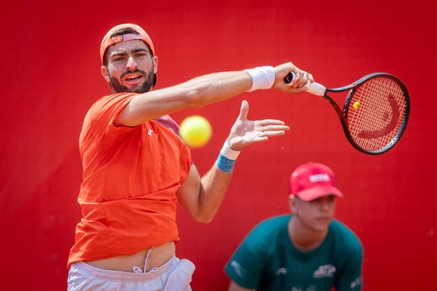 BRATISLAVA OPEN TENNIS ATP, Tennis Herren CHALLENGER Lukas Pokorny (Slovakia) during first round ATP Tennis Challenger tour 100 Bratislava Open match against Alex Barrena (Argentina). Tennis courts Slovan Bratislava, Bratislava, Slovakia, June 08, 2026. Photo by Branislav Racko Copyright: xx 080A0039