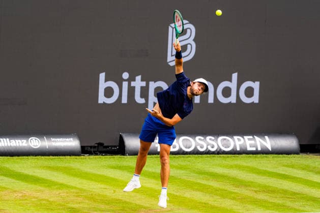 Stuttgart, GERMANY - June 09: Aleksandar Kovacevic (USA) during the Singles Match between Yannik Hanfmann (GER) vs. Aleksandar Kovacevic (USA) at BOSS OPEN 2026, Tennisanlage Weissenhof on June 09, 2026 in Stuttgart, Germany. Baden-Württemberg Germany Copyright: xTimoxSteinx