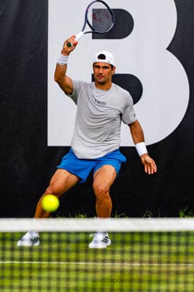 Stuttgart, GERMANY - June 09: Marcos Giron (USA) during the Singles Match between Roberto Bautista Agut (ESP) vs. Marcos Giron (USA) at BOSS OPEN 2026, Tennisanlage Weissenhof on June 09, 2026 in Stuttgart, Germany. Baden-Württemberg Germany Copyright: xTimoxSteinx