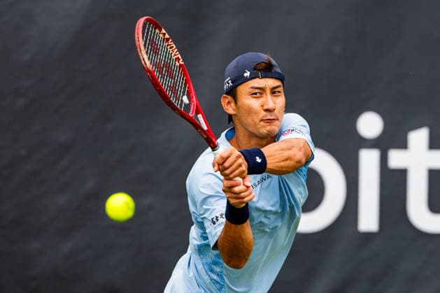 Stuttgart, GERMANY - June 09: Sho Shimabukuro (JPN) during the Singles Match between Quentin Halys (FRA) vs. Sho Shimabukuro (JPN) at BOSS OPEN 2026, Tennisanlage Weissenhof on June 09, 2026 in Stuttgart, Germany. Baden-Württemberg Germany Copyright: xTimoxSteinx
