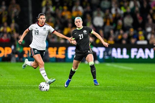 SYDNEY, AUSTRALIA - June 9: Ellie Carpenter (21 Australia) during the Sydney June FIFA International Window Australia v Mexico on June 9, 2026 in Sydney, Australia. Western Sydney Stadium (Photo by Keith McInnes Sports Press Photo Getty Images)  Copyright: xSportsxPressxPhotox Sportspressphoto_SPR163808
