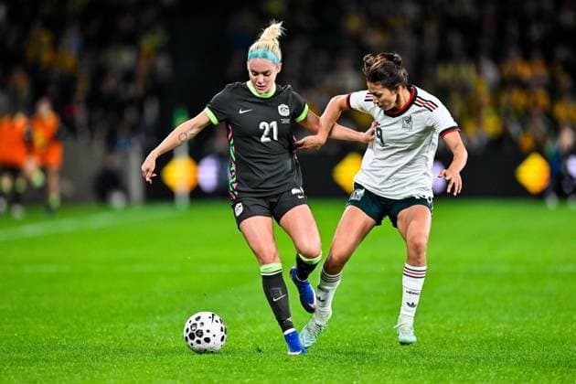 SYDNEY, AUSTRALIA - June 9: Ellie Carpenter (21 Australia) during the Sydney June FIFA International Window Australia v Mexico on June 9, 2026 in Sydney, Australia. Western Sydney Stadium (Photo by Keith McInnes Sports Press Photo Getty Images)  Copyright: xSportsxPressxPhotox Sportspressphoto_SPR163843