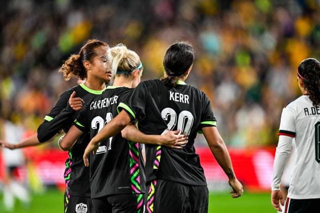 SYDNEY, AUSTRALIA - June 9: Sam Kerr (20 Australia) scores during the Sydney June FIFA International Window Australia v Mexico on June 9, 2026 in Sydney, Australia. Western Sydney Stadium (Photo by Keith McInnes Sports Press Photo Getty Images)  Copyright: xSportsxPressxPhotox Sportspressphoto_SPR163894