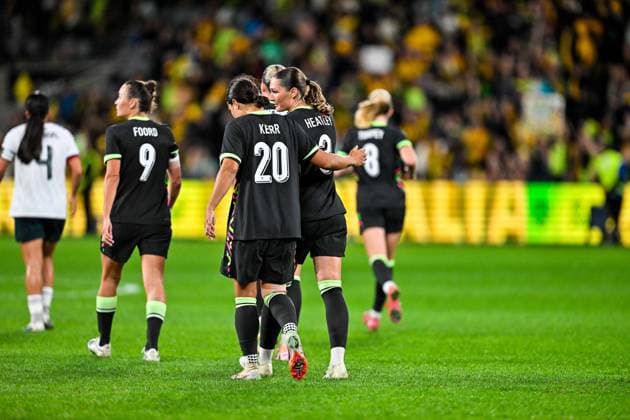 SYDNEY, AUSTRALIA - June 9: Sam Kerr (20 Australia) scores during the Sydney June FIFA International Window Australia v Mexico on June 9, 2026 in Sydney, Australia. Western Sydney Stadium (Photo by Keith McInnes Sports Press Photo Getty Images)  Copyright: xSportsxPressxPhotox Sportspressphoto_SPR163901
