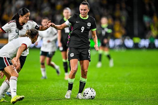 SYDNEY, AUSTRALIA - June 9: Caitlin Foord (9 Australia) during the Sydney June FIFA International Window Australia v Mexico on June 9, 2026 in Sydney, Australia. Western Sydney Stadium (Photo by Keith McInnes Sports Press Photo Getty Images)  Copyright: xSportsxPressxPhotox Sportspressphoto_SPR163964