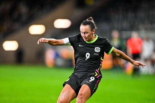 SYDNEY, AUSTRALIA - June 9: Caitlin Foord (9 Australia) during the Sydney June FIFA International Window Australia v Mexico on June 9, 2026 in Sydney, Australia. Western Sydney Stadium (Photo by Keith McInnes Sports Press Photo Getty Images)  Copyright: xSportsxPressxPhotox Sportspressphoto_SPR163969