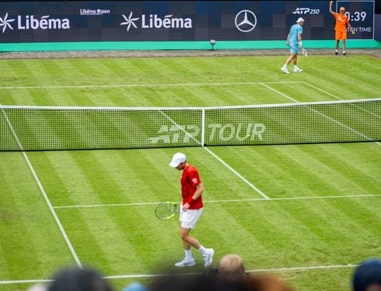 DEN BOSCH - Tallon Griekspoor during the ATP, Tennis Herren singles match against Botic van de Zandschulp at the LibÃ ma Open 2026. The combined ATP WTA, Tennis Damen tournament is being held on the event grounds of the former Autotron car theme park. IRIS VAN DEN BROEK ANP xVIxANPxSportx xxANPxIVx 560571504 originalFilename: 560571504.jpg
